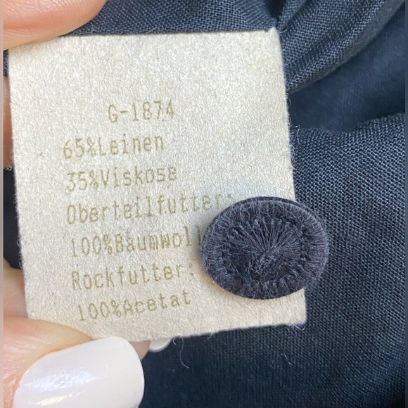 Alphorn Vintage Dress Size EU42/US10 Black Linen Blend Maxi‎ Austria Whimsygoth - Picture 12 of 16